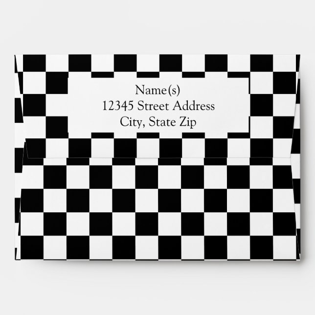 Rétro Checkered - enveloppe (Dos (Haut rabat))