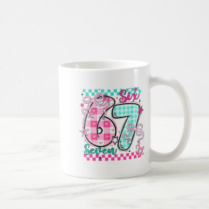 Retro Checkered Valentine Six Seven Meme 67 Viral  Coffee Mug