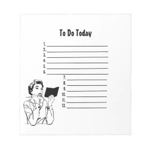 Retro Checking My List Notepad