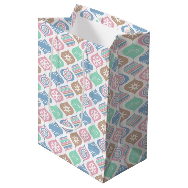 Retro Cheer (Soft Noel) Medium Gift Bag (Front Angled)