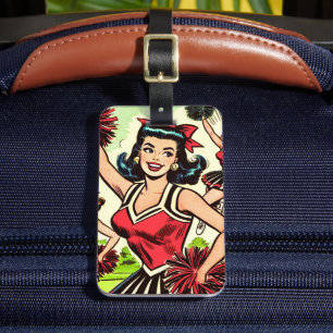 Retro Cheerleader Comics Luggage Tag