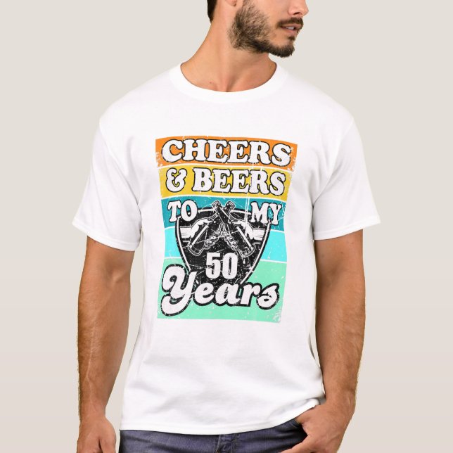 Retro Cheers And Beers T-Shirt (Front)