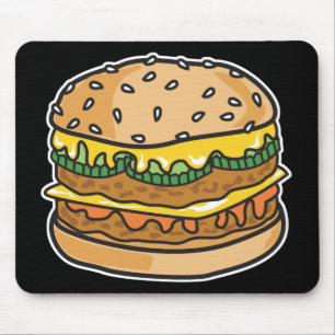 retro cheese hamburger mouse pad
