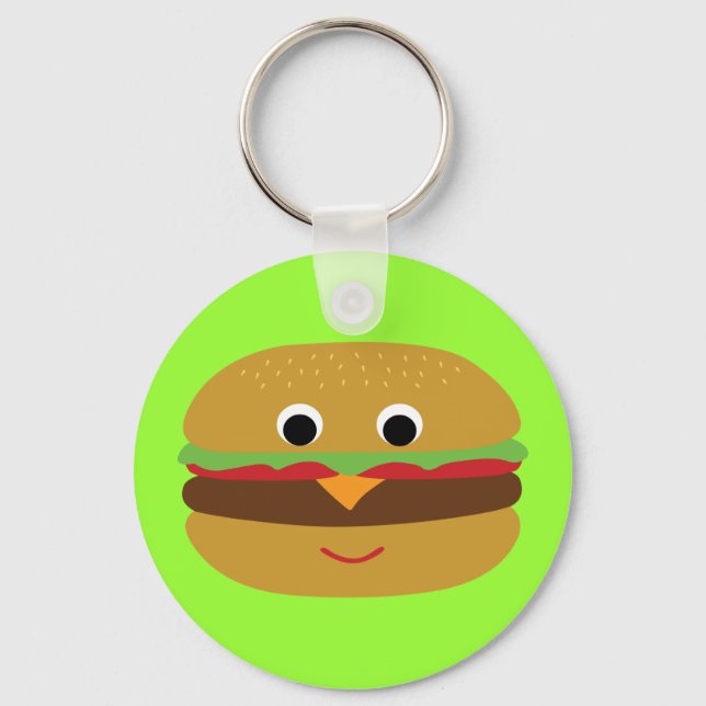 Retro Cheeseburger Keychain (Front)