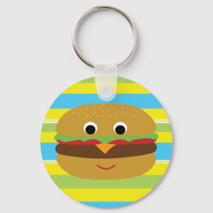Retro Cheeseburger Keychain