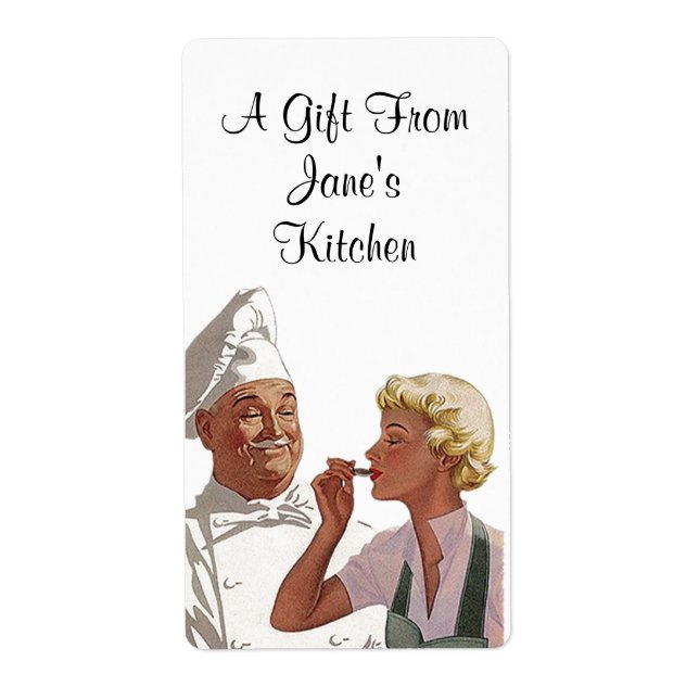Retro Chef Étiquette Cadeaux Étiquettes de cuisine (Devant)