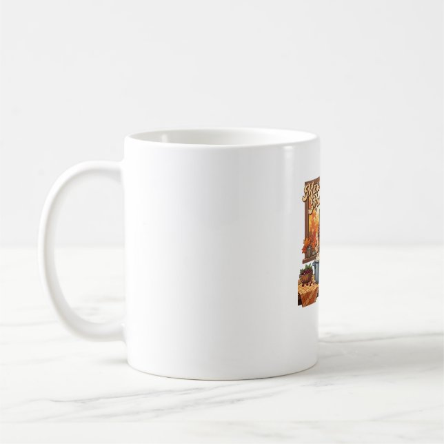 Retro Chef Turkey Thanksgiving Classic T-Shirt Coffee Mug (Left)