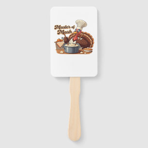 Retro Chef Turkey Thanksgiving Classic T-Shirt.png Hand Fan