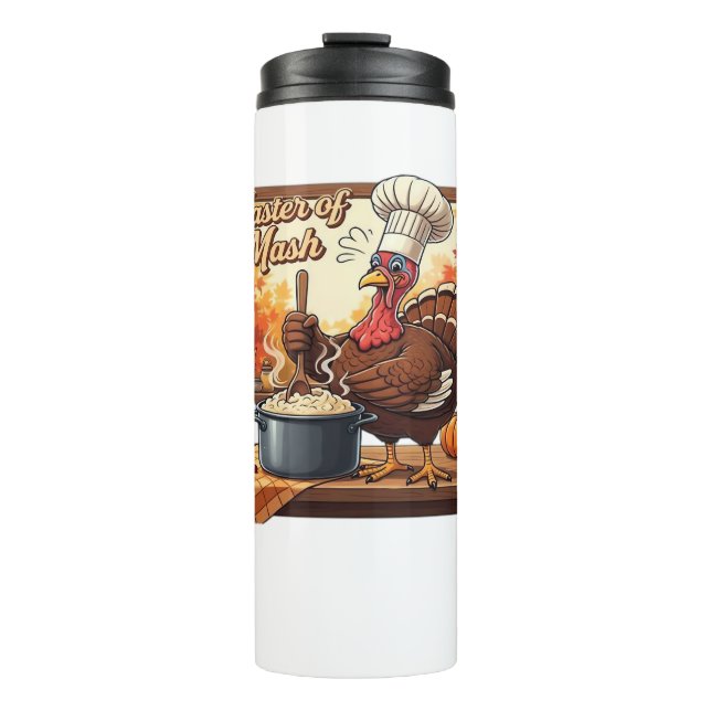 Retro Chef Turkey Thanksgiving Classic T-Shirt Thermal Tumbler (Front)