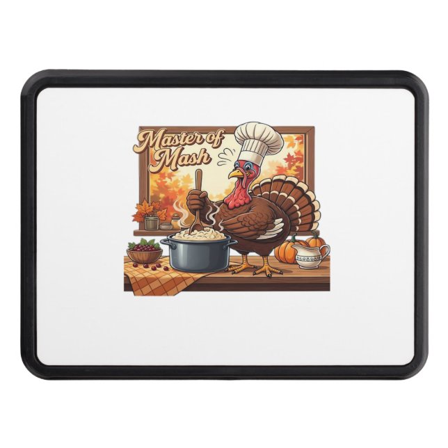 Retro Chef Turkey Thanksgiving Classic T-Shirt Trailer Hitch Cover (Front)