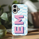 Retro Chequerboard Aesthetic Monogram iPhone 16 Case<br><div class="desc">Enhance your iPhone 16 Pro Max with this bold, personalized case featuring a trendy chequerboard pattern. With the option to add two initials—your first and last name—it’s designed to give your device a personal touch while making a strong style statement. The chequerboard design brings a modern, playful feel, making your...</div>