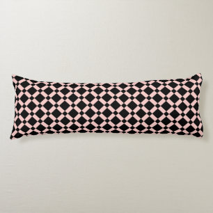 Retro Chequerboard, Black & Pink Body Pillow