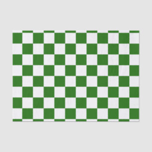 Retro Chequerboard Chequered Board Green Christmas Tissue Paper