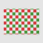 Retro Chequerboard Red and Green Christmas Tissue Paper<br><div class="desc">Retro Chequerboard Chequered Board Red and Green Christmas Gift Tissue Paper!</div>