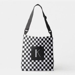 retro chequerboard with your monogram crossbody bag