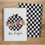 Retro Chequered Apple Cute Teacher Planner<br><div class="desc">Make a bold statement in the classroom with the Retro Chequered Apple Cute Teacher Planner! This retro-inspired planner lets you show off your teaching style. This on-trend planner is perfect for educators looking to showcase their fun personality. The playful print features a chequered apple motif that will get your student's...</div>