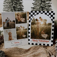 Retro Chequered Arch Family Photo