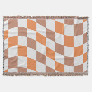 Retro Chequered Fall Fringe Throw Blanket