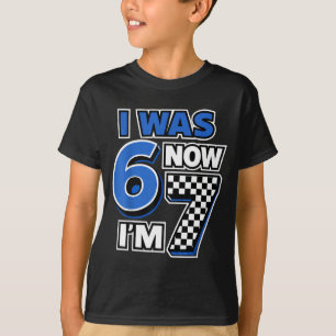 Retro Chequered I was 6 Im 7 Year Old 7th Birthday T-Shirt