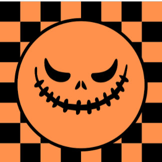 Retro Chequered Jack-O’-Lantern Halloween Keychain
