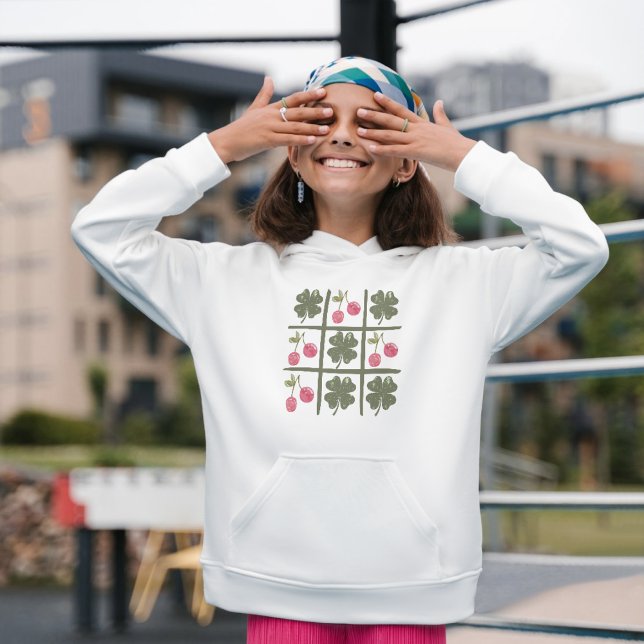 Retro Chequered Shamrock Cherry St Patricks Day (Retro Checkered Shamrock Cherry St. Patrick's Day Hoodie)