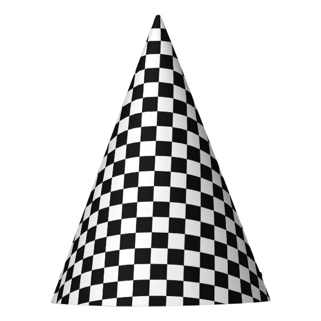 Retro Chequered Two Cool Birthday Party Party Hat (Front)