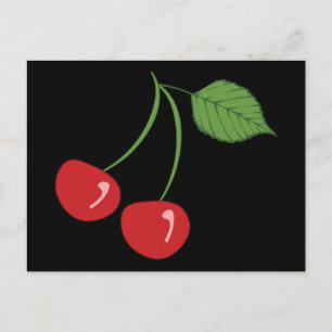 Retro Cherries Postcard