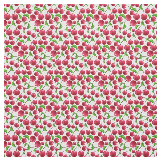 Retro Cherries Vintage Cherry Pattern Fabric (Swatch)