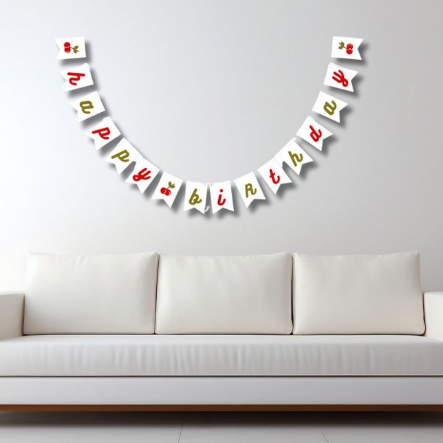 Retro Cherry 1st Birthday  Bunting Flags (Creator Uploaded)