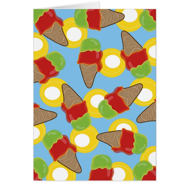 Retro Cherry and Lime Ice Cream Card (Front)