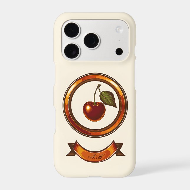 Retro Cherry Badge iPhone Case | 70s Cherry (Back)