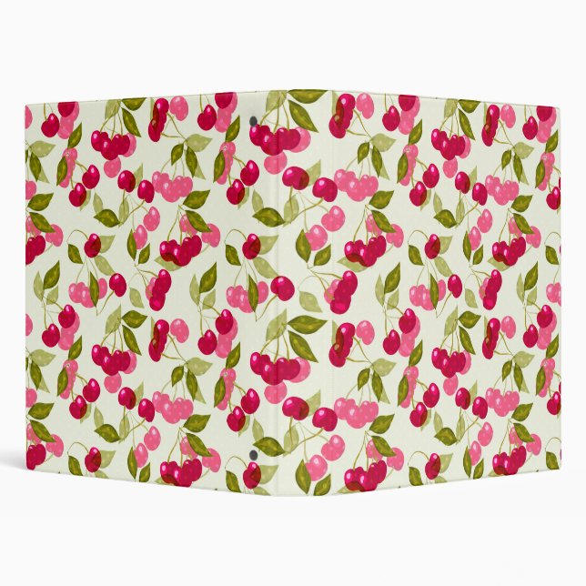 Retro, cherry berries 3 ring binder (Background)
