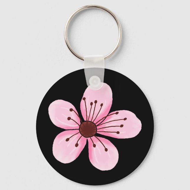 Retro Cherry Blossom Key Chain (Front)