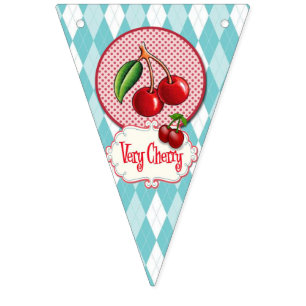Retro Cherry Bunting. Bunting Flags