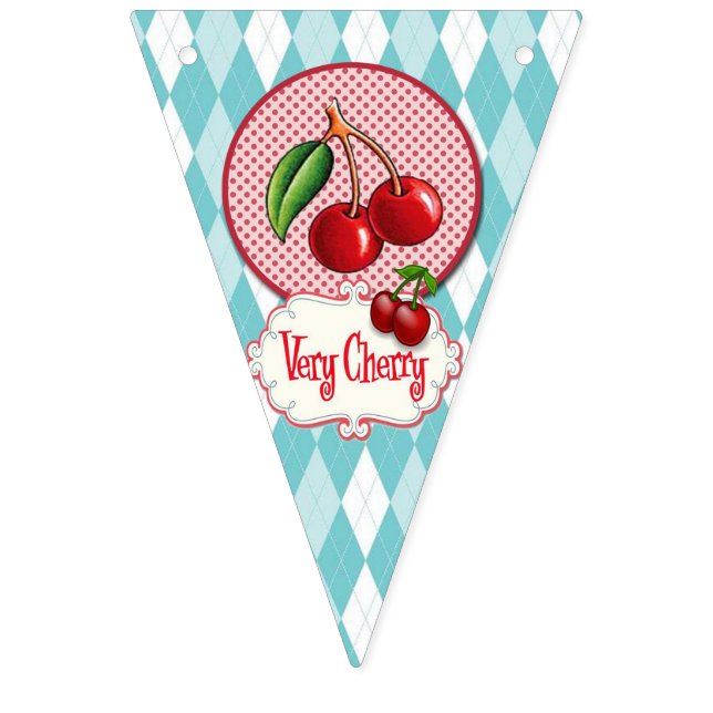 Retro Cherry Bunting. Bunting Flags (Tenth Flag)