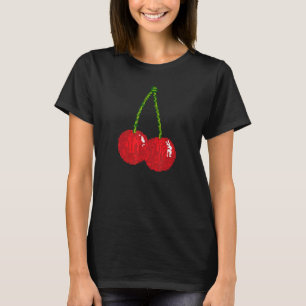 Retro Cherry Fruit Pixel 8 bit Video Game Red Cher T-Shirt