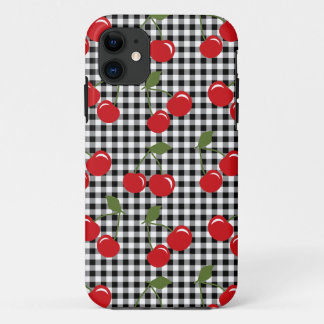 Retro Cherry Gingham iPhone 11 Case