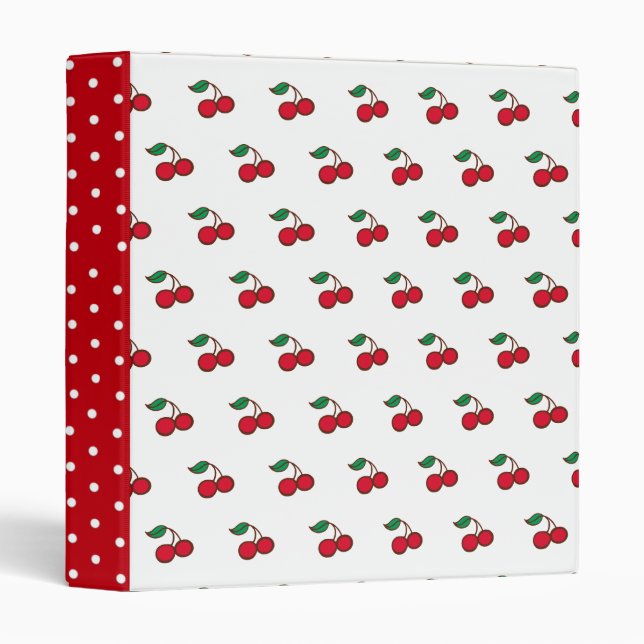 Retro Cherry Kitchen Recipe Organizer Binder Gift (Front/Spine)