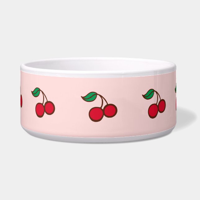 Retro Cherry Pet Bowl (Front)