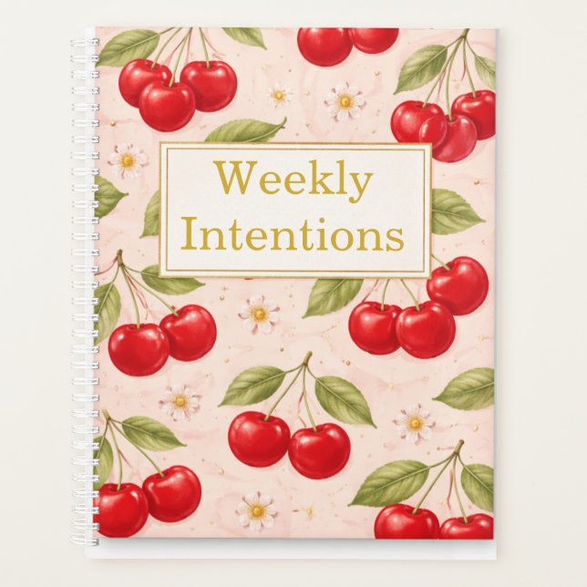 Retro Cherry Planner- Weekly Intentions Planner (Front)