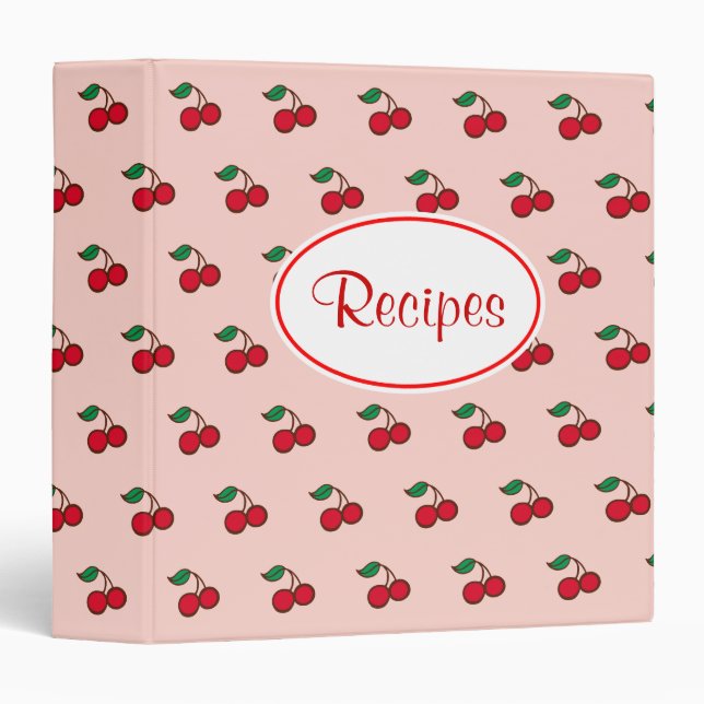 Retro Cherry Recipe Binder (Front/Spine)