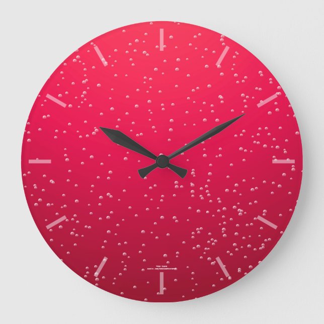 Retro Cherry Soda Bubbles Clock (Front)