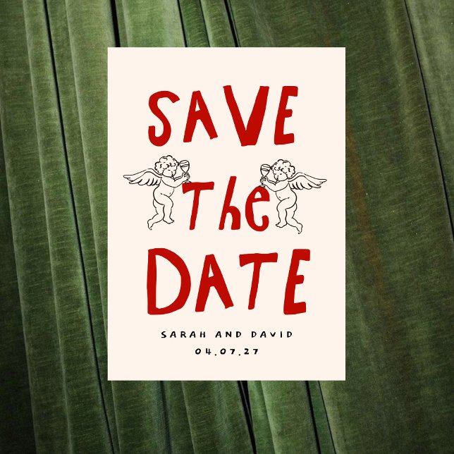 Retro Cherub Angel Save the Date Wedding (Creator Uploaded)