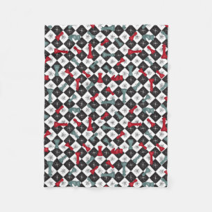 Retro Chess Board Fleece Blanket