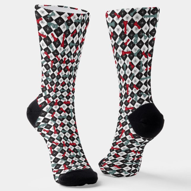 Retro Chess Board Socks (Angled)