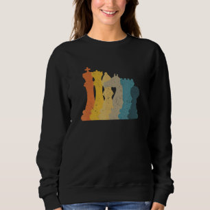 Retro Chess Chess Pieces Game Player Rook C Sweatshirt