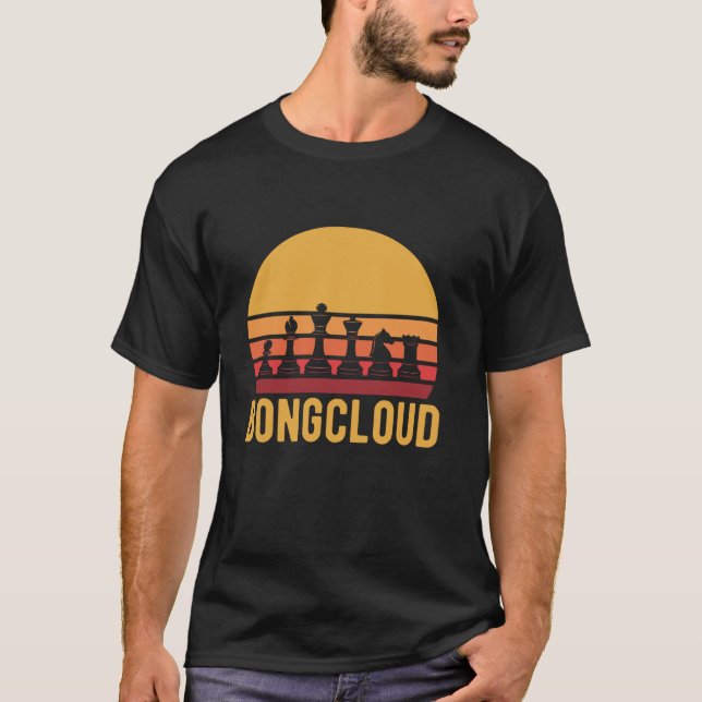 Retro Chess Game Bongcloud Funny Opening Meme Long T-Shirt (Front)