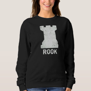 Retro Chess Piece Castle Chess Club Castle White C Sweatshirt