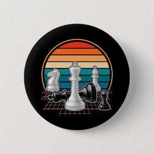 Retro Chess Pieces Board game Chess Lover 2 Inch Round Button