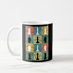 Retro Chess Pieces Vintage Chess Player Board Coffee Mug